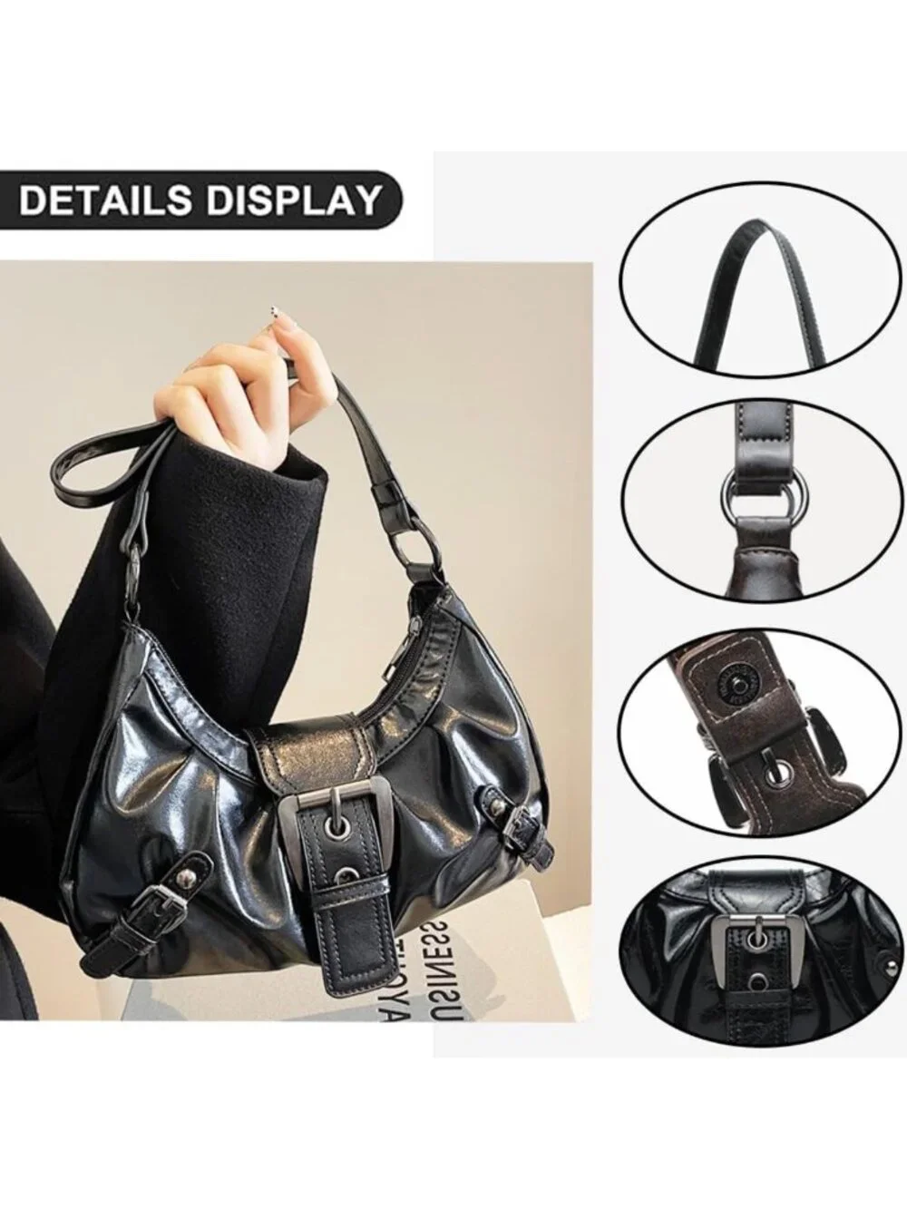 Trendy Y2K Small Hobo Bag | Cute Top Handle Clutch Purse | Punk Style Handbag